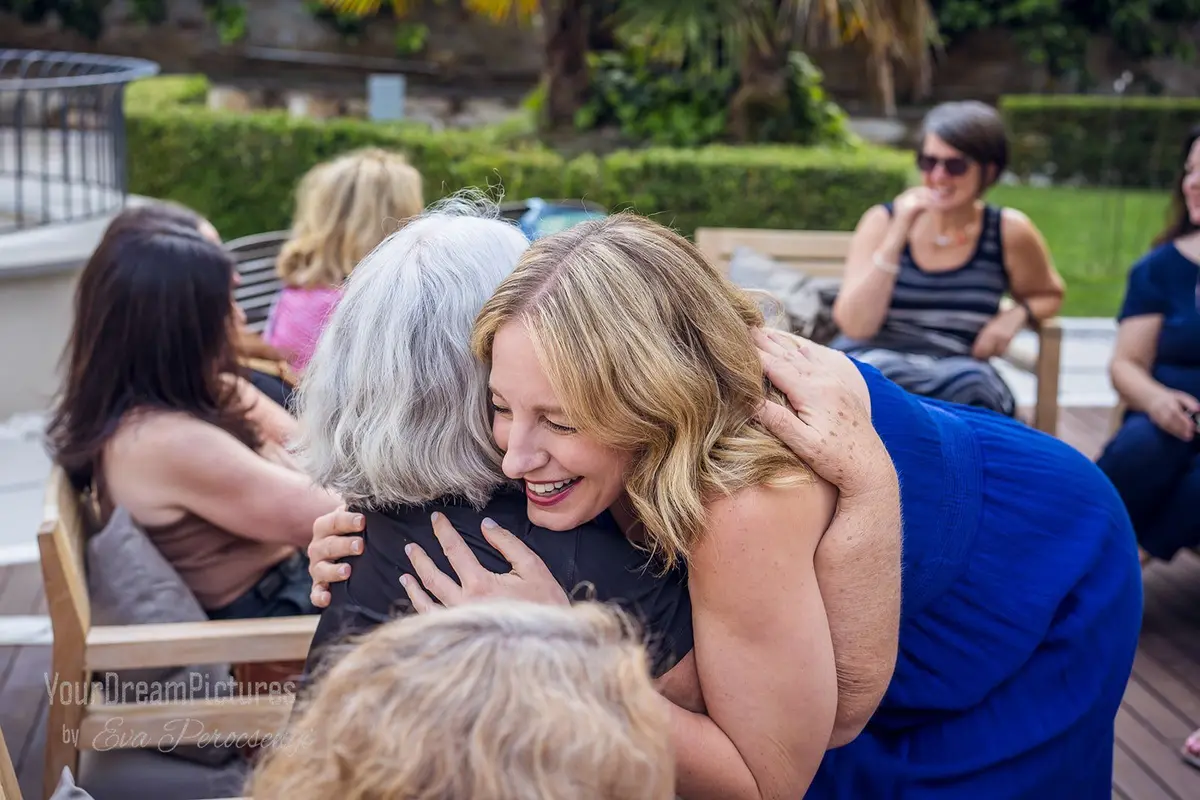 Julie Hartigan hugging Kathy